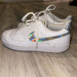 Nike Women White Sneakers with Iridescents